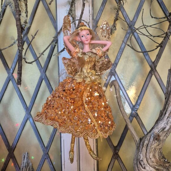 Vintage Gold Fairy Ornament - Picture 2 of 12